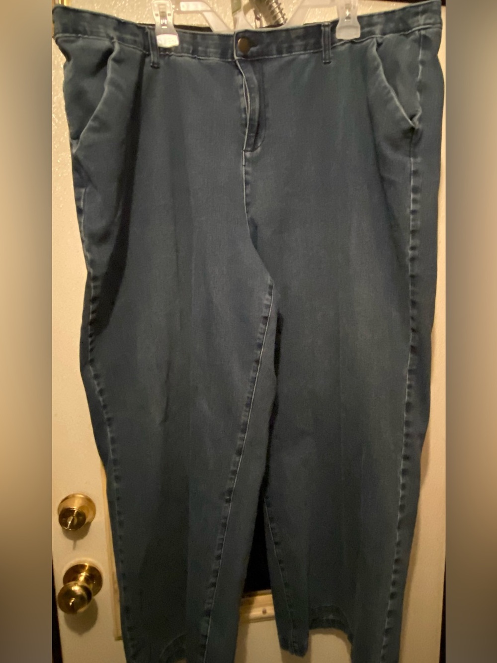 Catherine’s Plus Size 28W Straight Leg Blue Jeans Elastic Waist Like New